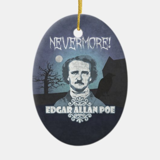 Edgar Allan Poe's Nevermore Keramisch Ornament (Voorkant)