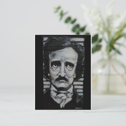 Edgar Allen Poe Briefkaart (Staand voorkant)
