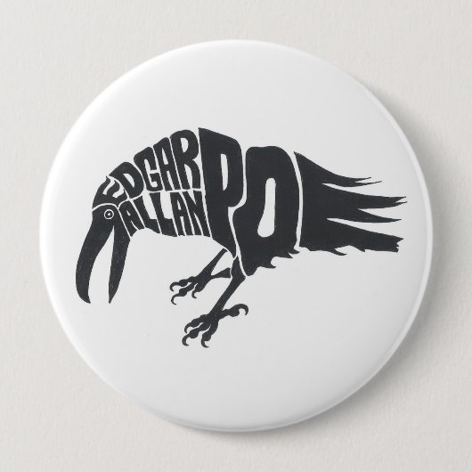 Edgar Allen Poe - De Raven Ronde Button 4,0 Cm (Voorkant)