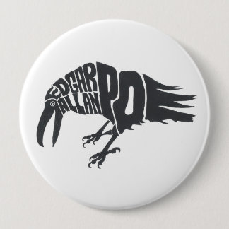 Edgar Allen Poe - De Raven Ronde Button 4,0 Cm