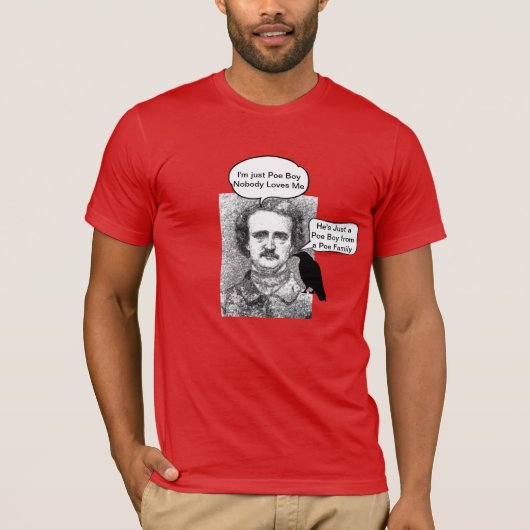 Edgar Allen Poe - De raven-schattige pun T-shirt (Voorkant)