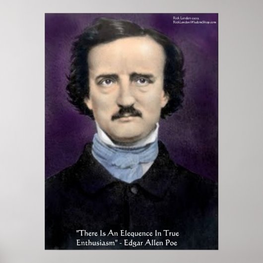 Edgar Allen Poe "enthousiasme" Poster van de citaa (Voorkant)