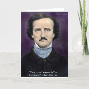 Edgar Allen Poe "Enthousiasme" Wijsheid Citaat Cad Kaart