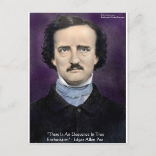 Edgar Allen Poe "enthousiasme" Wisdom Quote Gifts Briefkaart