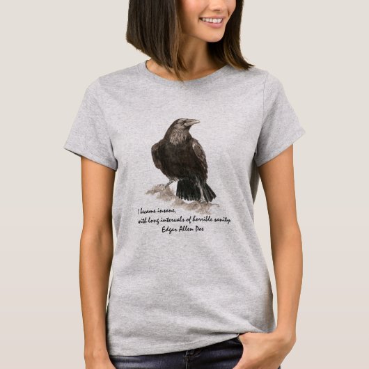 Edgar Allen Poe Insanity Quote  Foto T-shirt (Voorkant)