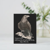 Edgar Allen Poe Insanity Quote Waterverf Raven Briefkaart (Staand voorkant)