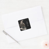 Edgar Allen Poe Insanity Quote Waterverf Raven Vierkante Sticker (Envelop)