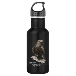 Edgar Allen Poe Insanity Quote Waterverf Raven Waterfles