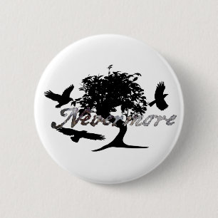 Edgar Allen Poe is de Raven Ronde Button 5,7 Cm