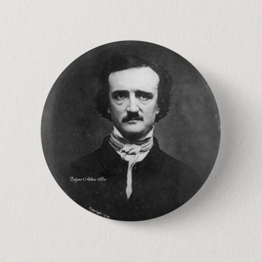 Edgar Allen Poe, pin-on Ronde Button 5,7 Cm (Voorkant)
