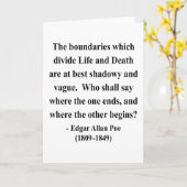 Edgar Allen Poe Quote 10a Kaart (Gele Bloem)