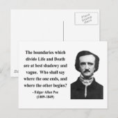 Edgar Allen Poe Quote 10b Briefkaart (Voorkant / Achterkant)