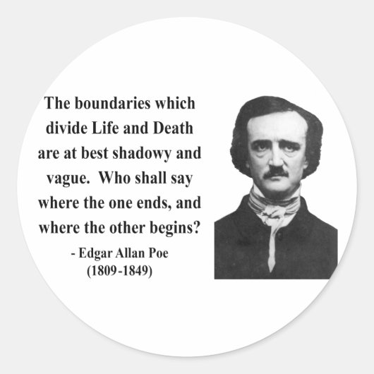 Edgar Allen Poe Quote 10b Ronde Sticker (Voorkant)