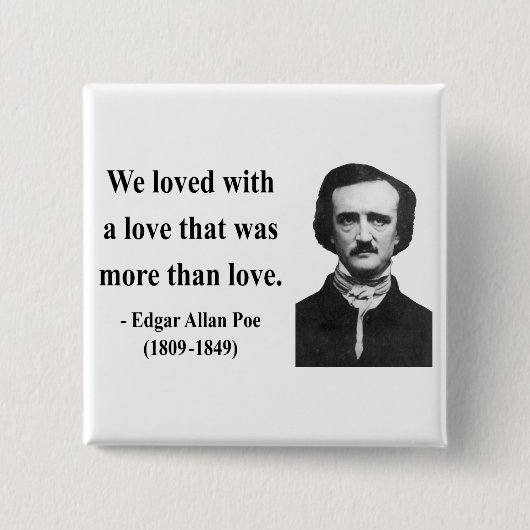 Edgar Allen Poe Quote 12b Vierkante Button 5,1 Cm (Voorkant)