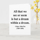 Edgar Allen Poe Quote 1a Kaart (Gele Bloem)