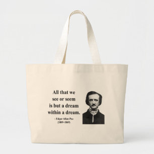 Edgar Allen Poe Quote 1b Grote Tote Bag