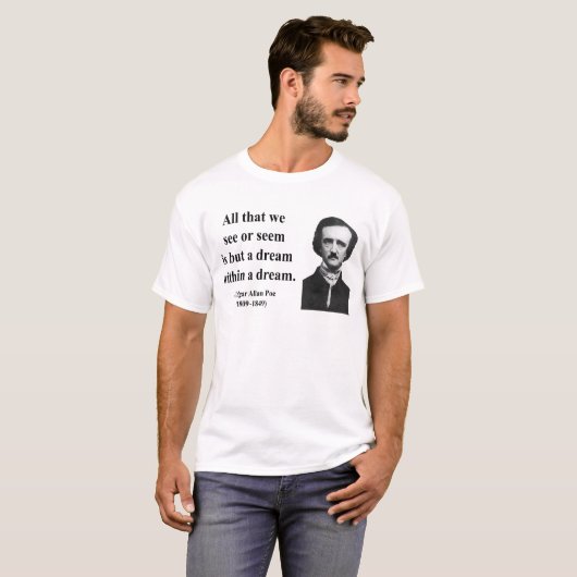 Edgar Allen Poe Quote 1b T-shirt (Voorkant volledig)
