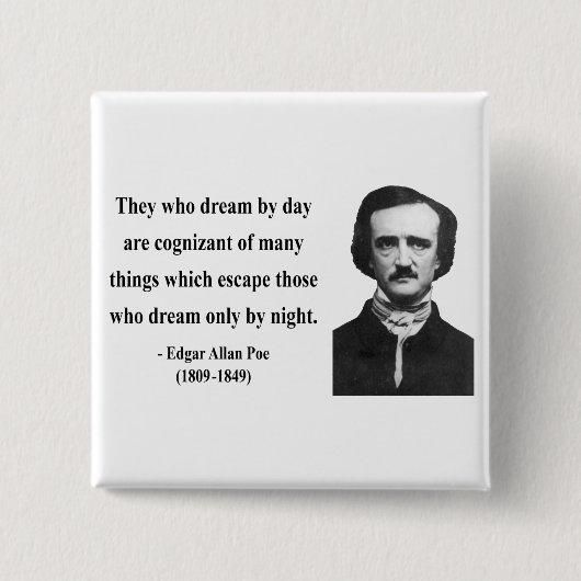 Edgar Allen Poe Quote 3b Vierkante Button 5,1 Cm (Voorkant)