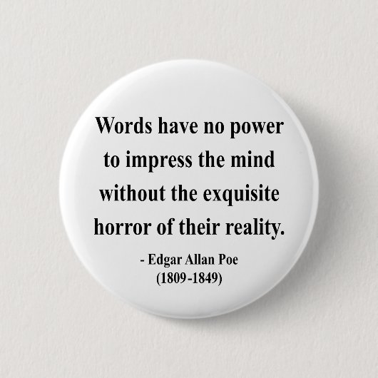 Edgar Allen Poe Quote 4a Ronde Button 5,7 Cm (Voorkant)