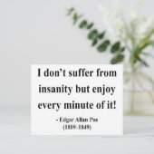 Edgar Allen Poe Quote 6a Briefkaart (Staand voorkant)
