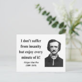 Edgar Allen Poe Quote 6b Briefkaart (Staand voorkant)