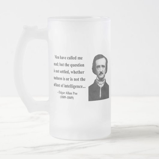 Edgar Allen Poe Quote 9b Matglas Bierpul (Links)