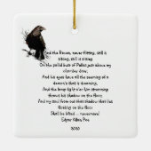 Edgar Allen Poe Quote Waterverf Raven Bird Keramisch Ornament (Achterkant)