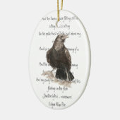 Edgar Allen Poe Quote Waterverf Raven Bird Keramisch Ornament (Links)