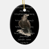 Edgar Allen Poe Quote Waterverf Raven Bird Keramisch Ornament (Achterkant)