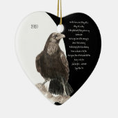 Edgar Allen Poe Quote Waterverf Raven Bird Keramisch Ornament (Rechts)