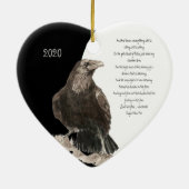 Edgar Allen Poe Quote Waterverf Raven Bird Keramisch Ornament (Achterkant)