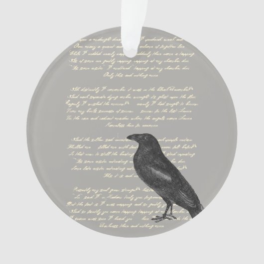 Edgar Allen Poe Raven Acrylornament Ornament (voorkant)
