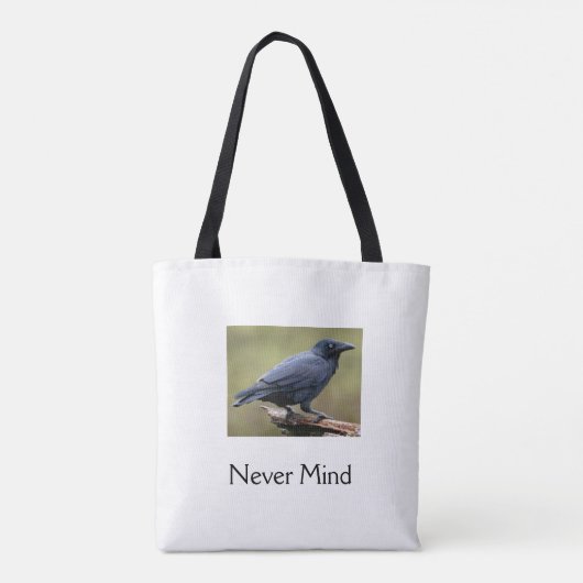 Edgar Allen Poe Raven Never Mind Boodschappentas Tote Bag (Achterkant)