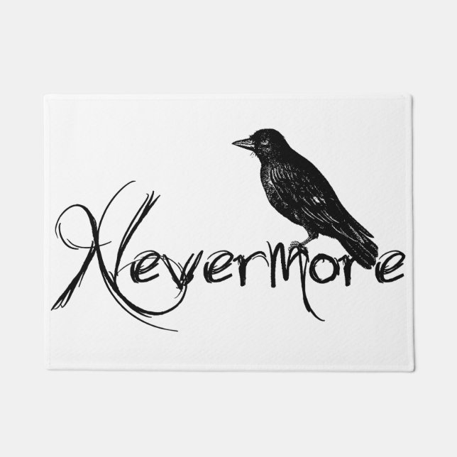 Edgar Allen Poe Raven Nevermore Halloween Deurmat (Voorkant)