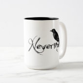 Edgar Allen Poe Raven Nevermore Halloween Tweekleurige Koffiemok (Voorkant rechts)