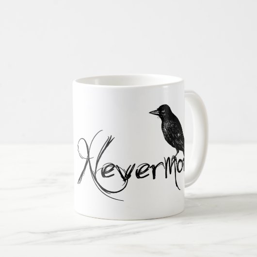 Edgar Allen Poe Raven Nevermore Mok (Voorkant rechts)