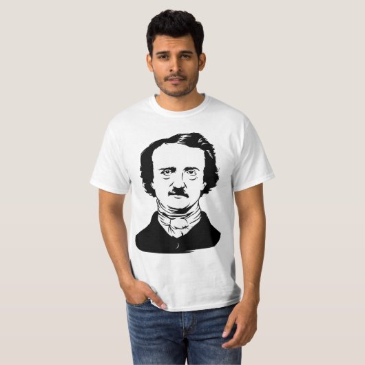 Edgar Allen Poe Raven T-shirt (Voorkant volledig)