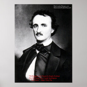 Edgar Allen Poe "Religion is" wiisdom citeert cade Poster