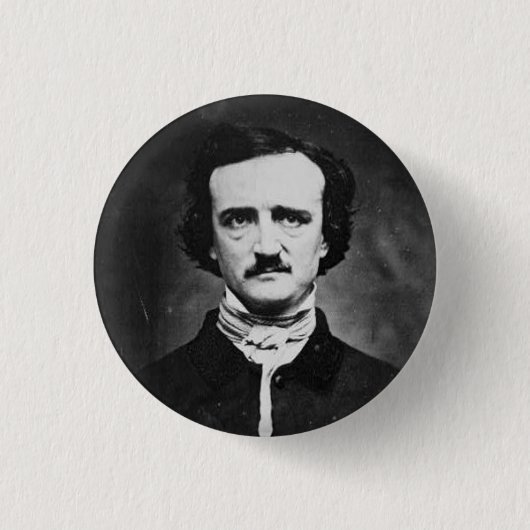 Edgar allen poe ronde button 3,2 cm (Voorkant)