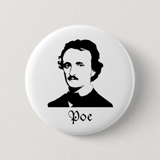 Edgar Allen Poe Ronde Button 5,7 Cm (Voorkant)
