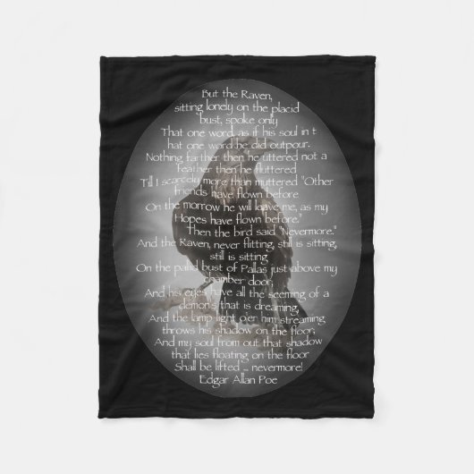 Edgar Allen Poe The Raven Halloween Poem Fleece Deken (Voorkant)