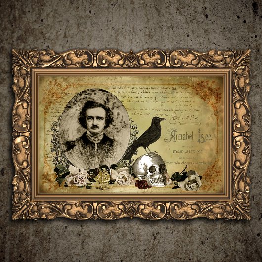 Edgar Allen Poe Victoriaans Halloween Collage Tissuepapier