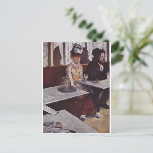 Edgar Degas - Absinthe 1876 man Woman Cafe oil Briefkaart (Staand voorkant)