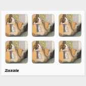 Edgar Degas After the Bath, Woman Drying Neck Vierkante Sticker (Vel)