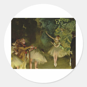 Edgar Degas - Ballet 1875 Dancer Dance meiden tutu Ronde Sticker