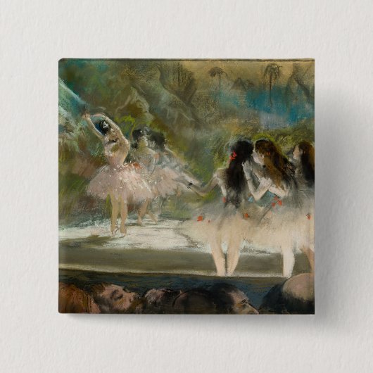 Edgar Degas - Ballet aan de Parijse opera Vierkante Button 5,1 Cm (Voorkant)