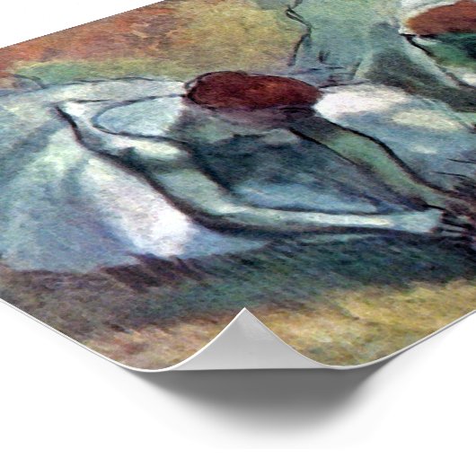 Edgar Degas - Ballet Dancers Tying Shoes Poster (Hoek)