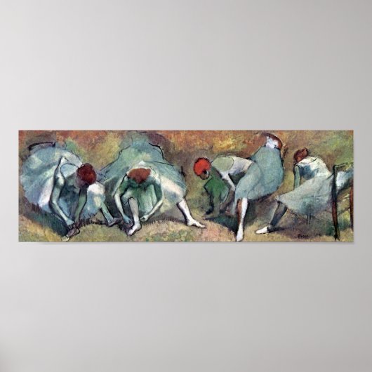 Edgar Degas - Ballet Dancers Tying Shoes Poster (Voorkant)