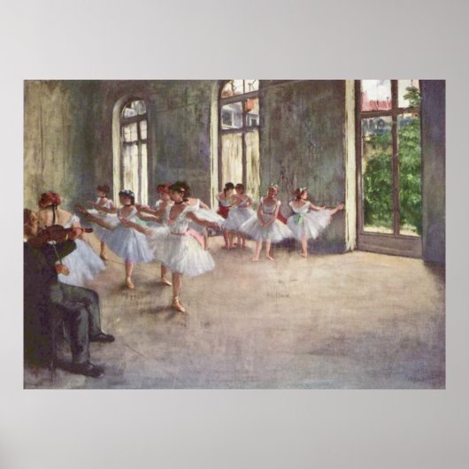 Edgar Degas - Ballet Rehearsal Class 1873 oil Poster (Voorkant)