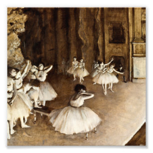 Edgar Degas - Ballet - repetitie op het podium Foto Afdruk